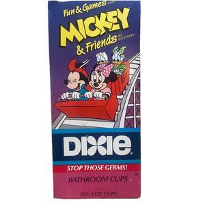 Vintage 1991 Disney Mickey Mouse Dixie Cups 3oz Bathroom Dispenser Size 183 Cups